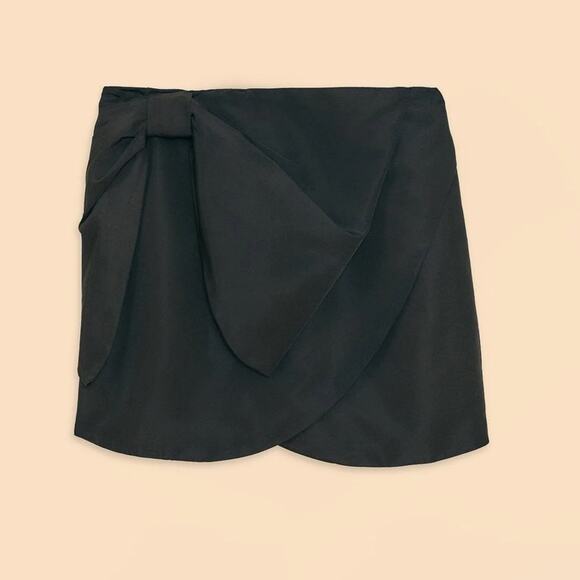 Farm Rio Black Taffeta Mini Skirt XL - Picture 2 of 7